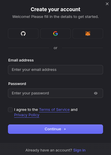 OpenRouter Sign Up Page
